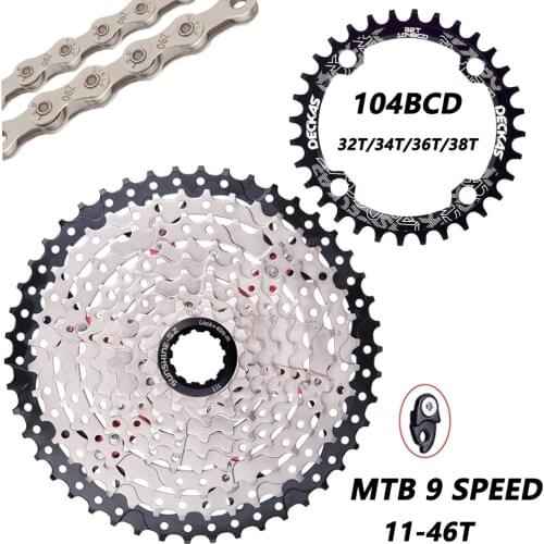 ZTTO Mountain Bicycle 9 Speed 11-46T Cassette 9s 46t Sprockets 9v k7 Freewheel Ratios Compatible With M430 M4000 M590 mtb bike