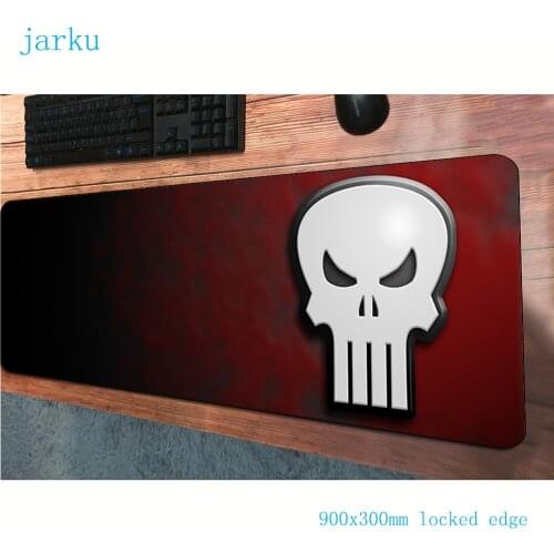 Cheapest 900x300x2mm Punisher skull mouse pad gaming mousepad gamer mouse mat pad game computer large padmouse laptop play mats