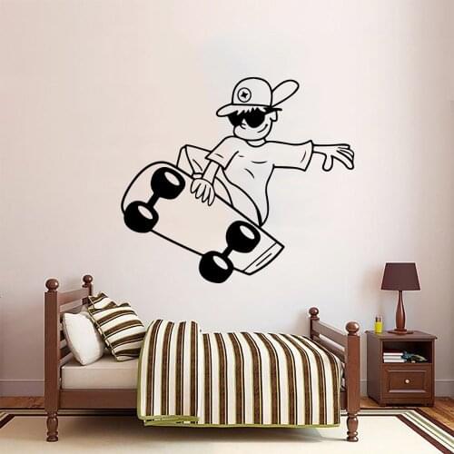 Pretty skateboard Wall Mural Removable Wall Decal For Living Room Bedroom Decoration Decal Stickers Mural