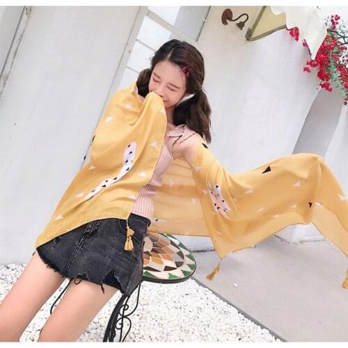 Summer Spring Elegant bandana Silk Printed Foulard Satin Square Head Scarves Women Design Cactus Shawls Pashmina Wrap