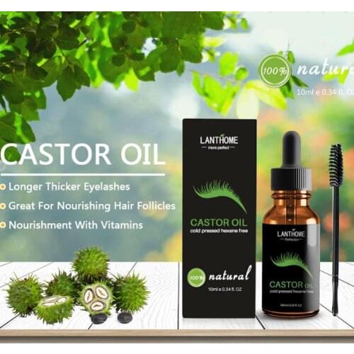 Castor Oil Eyelash Growth Liquid Castor Seed Oil Mild Brush Eyelash Oil Eyelash Essential Maintenance Nourishing Growth Wit I8S5