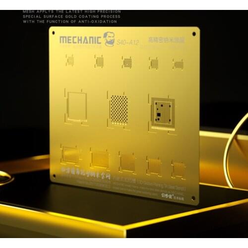 Mechanic 3D Groove Reballing Stencil A8 A9 A10 A11 A12 Gold Plant Tin Mesh for iPhone 6 6S 6SP 7 7P 8 8P plus X XS XS MAX XR