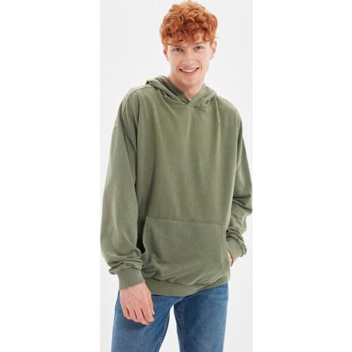 Trendyol Men Oversize Hooded Printed Sweatshirts TMNAW22SW0421