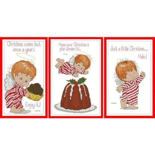 Cute Sweetheart Little Angel Series Count Cross Stitch Kit 14ct 11ct printed canvas embroidery set DIY embroidery crafts gifts