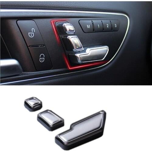 Seat switch sticker For Mercedes Benz W212 218 CLS GL C E Metal Chrome Adjustment Button Switch Cover Trim Interior Accessories