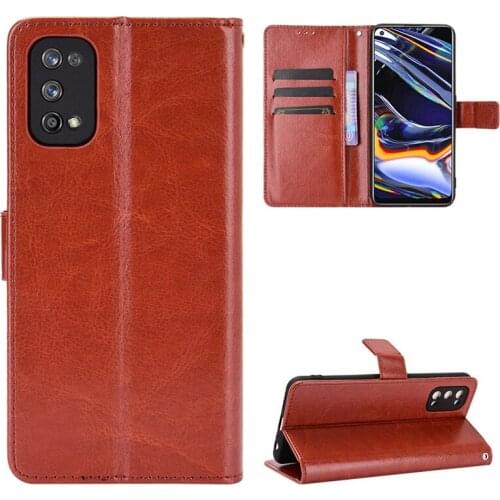 Apply to OPPO Realme 7 Pro leather mobile phone shell clamshell OPPO Realme 7 retro magnetic mobile phone shell protective case