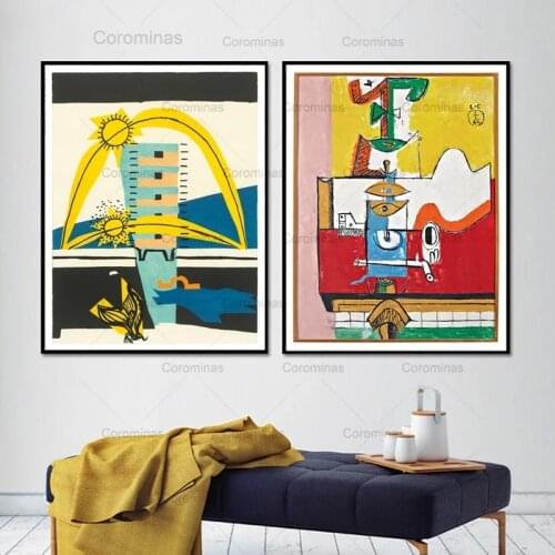 Le Corbusier Poster Surreal Cubism Wall Art Canvas Print Le Corbusier Reproduction Abstract Canvas Painting Bedroom Decoration