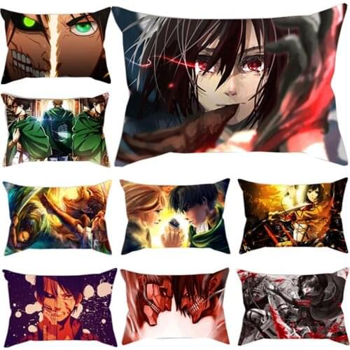 Anime Attack on Titan Printed Pillow Cover Anime Pillow Pillow Case 40x40cm Housse De Coussin Coussin Cojines Funda Almohada