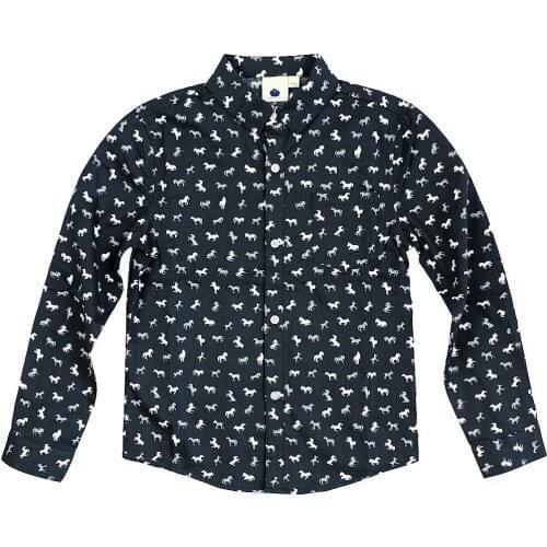 BoysBlouses Cotton Thick Full Sleeve Embroidered Solid color Black Turn Down Shirt Children Formal Dress Shirts 10Y 4J0715