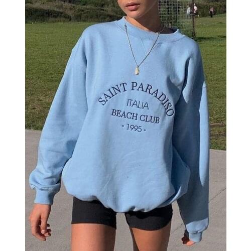 Letter Print Pullovers Streetwear Women Hoodies Long Sleeve Loose Autumn Casual Sudaderas Woman Sweatshirt Hoodies For Women