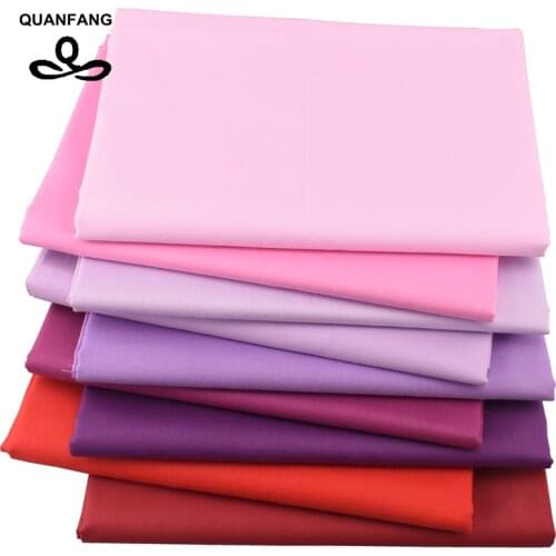 QUANFANG 9pcs/lot Solid Color Series/ Printed Twill Cotton Fabric For Patchwork Cloth DIY Sewing Quilting Material Baby Children