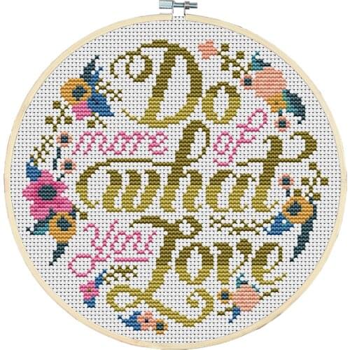 Do more of what you love cross stitch kit aida 14ct 11ct count print canvas stitches embroidery DIY handmade needlework