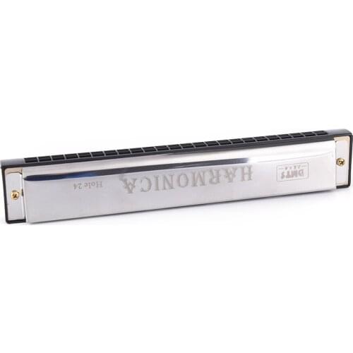 Tremolo C Key 24 Holes Tremolo Harmonica Mouth Organ High Quality Woodwind Musical Instruments 17.7cm