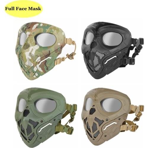 Army Paintball Protective Mask Full Face Tactical Combat Sports Masks Breathable HD Lens Military Airsoft Hunting Skull Masks