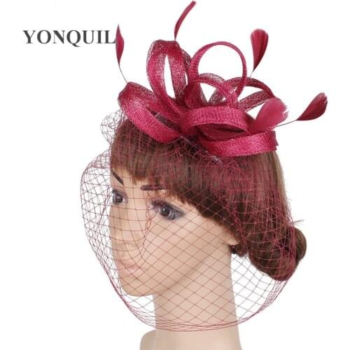 Wedding Mesh Bridal Hair Fascinator Headwear Sinamay Fashion Headdress For Women Ladies Formal Occasion Mariage Net Headdress
