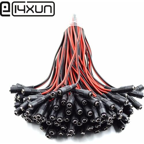 10pcs 5.5x2.1/5.5*2.1 mm Female plug 12V DC Power Pigtail cable jack for CCTV Security Camera connector