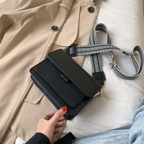 2021 new lady messenger bag wide shoulder strap lady shoulder bag fashion small square bag casual mobile phone bag wallet
