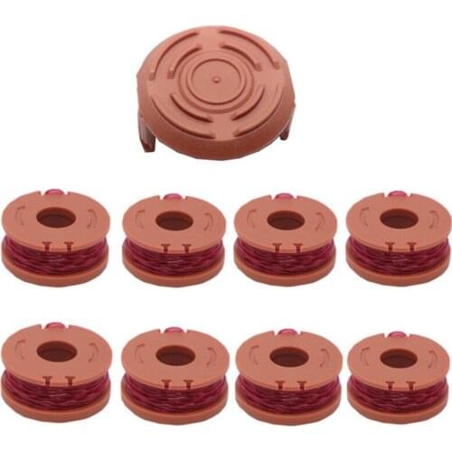 9 Packs Replacement Spool String Grass Trimmer Line for WORX WA0010 8 Spool + 1 Cap