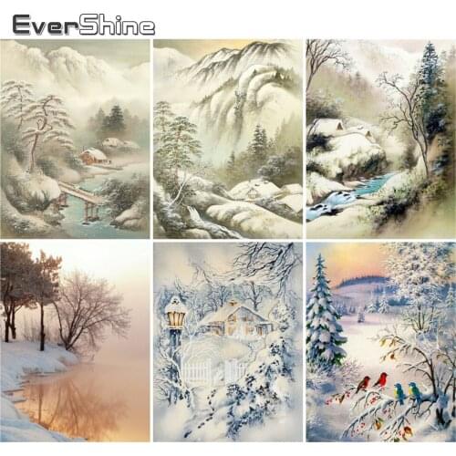 EverShine Diamond Mosaic Tree Cross Stitch Diamond Painting Full Square Landscape Handicraft Hobby Gift Winter Wall Decoration