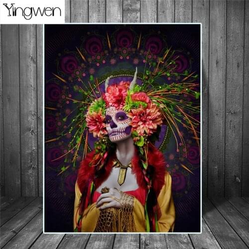 5D Diy Diamond Painting Anime Horror Skull Art Full Diamond Embroidery Cross Stitch Mosaic Halloween Gift Home Wall Decoration