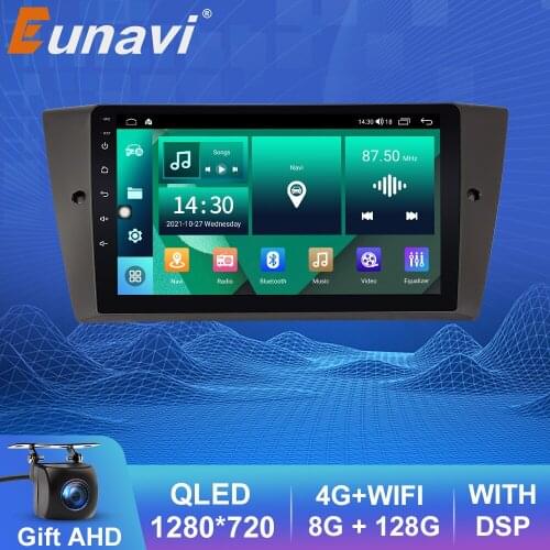 Eunavi DSP Android 11 Car Radio Multimedia Video Player For BMW 3 Series E90 E91 E92 E93 2005-2013 Android Auto CarPlay 1Din
