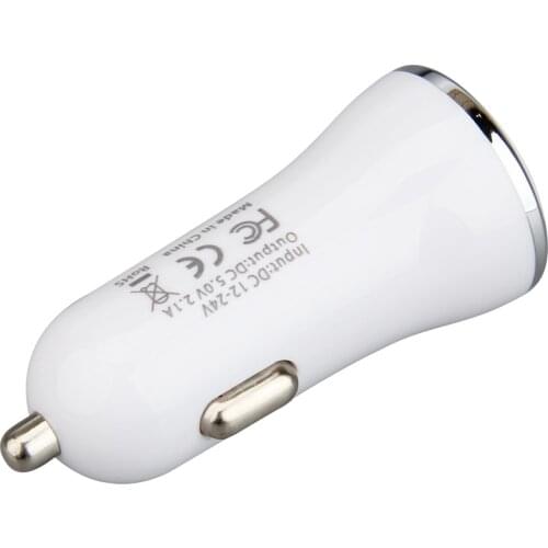 300pcs/lot 5V/2.1A Car USB Charger Car Charger Adapter Dual USB Mobile Phone Car Charger 2 Port Fast Charger for IPhone Samsung