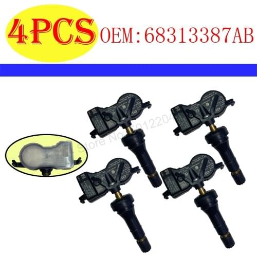 AUTOUTLET for 4 pcs TPMS Sensor TIRE PRESSURE SENSOR for 68313387AB 433MHz Tire Pressure Monitoring Sensor