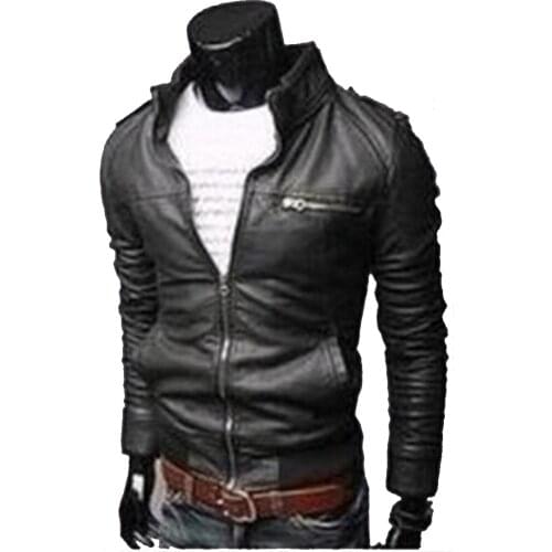 Free shipping 2015 new mens leather mens leather jacket collar PU Korean slim men autumn jacket washed leather