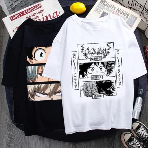 Japanese Anime My Hero Academia T Shirt Men Kawaii Cartoon Todoroki Dabi Graphic Tees Harajuku Unisex Bakugou T-shirt Male