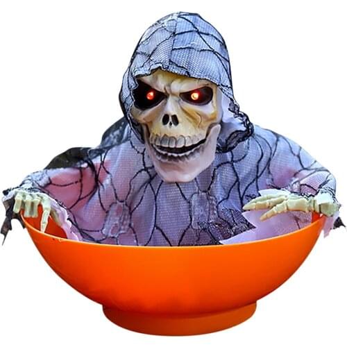 Grim Ghost Candy Bowl Candy Ghost Compote Ghost Tricky Toy Scary Theme Party Supplie Halloween Party Decoration Prank Joke Toys