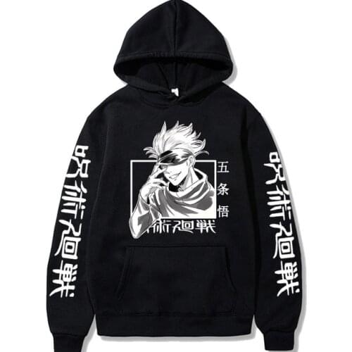 Jujutsu Kaisen Hoodie Hip Hop Anime Gojo Satoru Printed Pullovers Tops Loose Long Sleeves Autumn Cartoon Cosplay Cloth Drop Ship