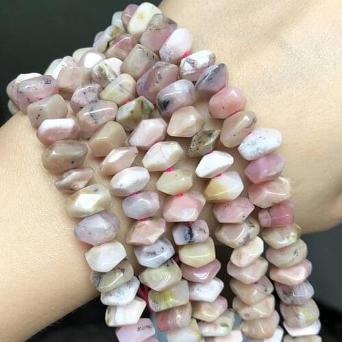AA Natural Faceted Pink Opal Stone Round Loose Spacer Beads For Jewelry Making Diy Woman Bracelets Necklace 7.5'' Strands 6x11mm