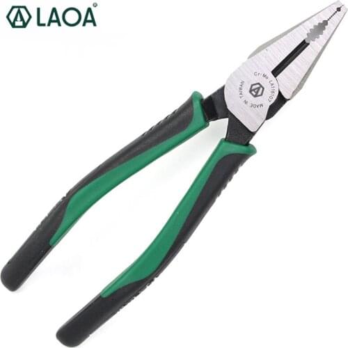 LAOA 6"/8" Strong American-style CR-MO Material Combination Pliers Wire Cutter Diagonal Plier, Fishing Plier made in Taiwan