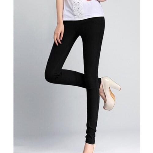 High Waist Womens Leggings White Black Stretch Trousers For Women Spring Autumn Breathable Solid Skinny Pants Female