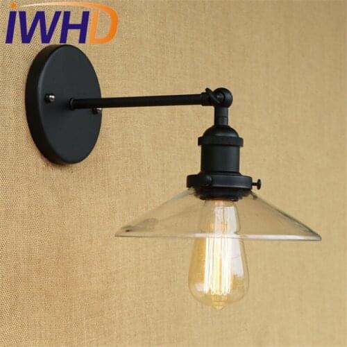 Loft Style Glass Lampshade Wall Sconce Edison Industrial Vintage Wall Light Fixtures Retro Wall Lamp Home Lighting Lamparas