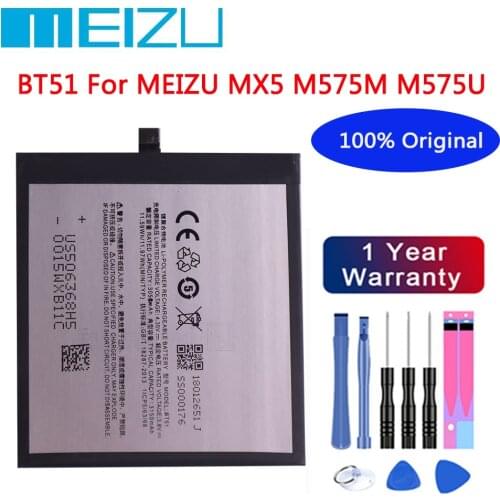 Meizu High Quality 100% Original Battery 3150mAh BT51 For Meizu MX5 M575M M575U Mobile Phone Batteries+Free tools