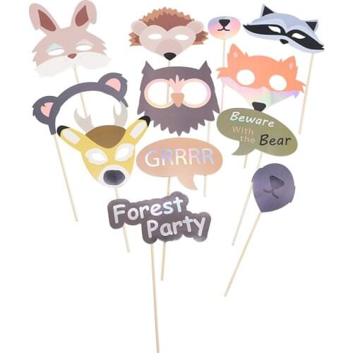 Cute Animal Fox Deer Forest Party Christmas Photo Props Booth Festival Baby Shower Wedding Birthday Party Decoration Accessories
