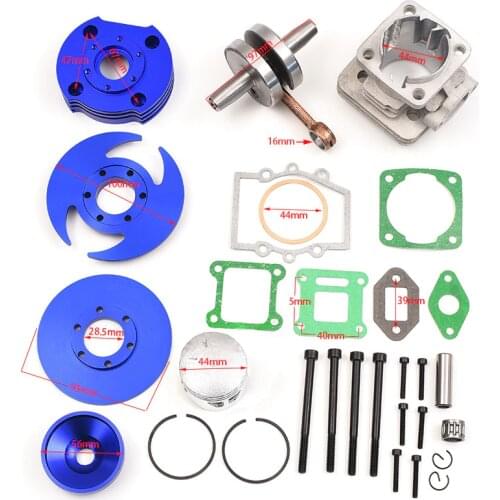 Motorcycle 44mm Big Bore Kit CNC 44-6 Cylinder Assy For 2 Stroke 47cc 49cc Engine Chinese Mini Dirt ATV Quad 4 Wheeler Minimoto