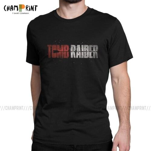 Mens T-Shirts Tomb Raider Novelty Cotton Tee Shirt Short Sleeve Lara Croft Adventer Game T Shirts Crew Neck Tops Party