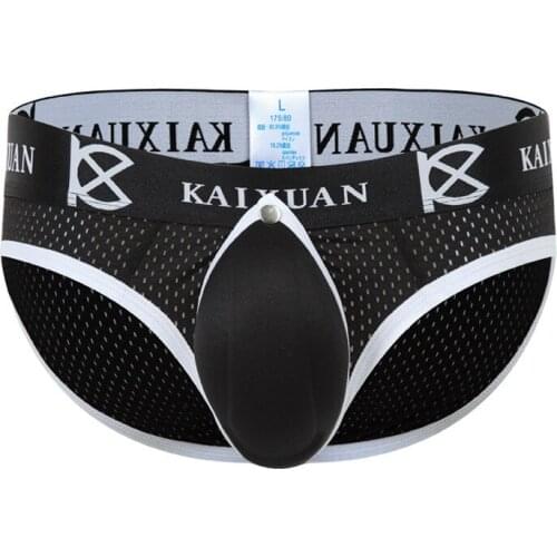2020 Brand Mens Sexy Underwear Mens Low-Waist Briefs Iced Silk Comfortable Big Bag Briefs Male Panties