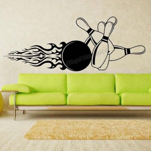 Bowling Wall decal Ball Skittle ground Bowling alley Kegling Skittles Wall Sticker Bowling club Room Decor Vinyl Decal B203