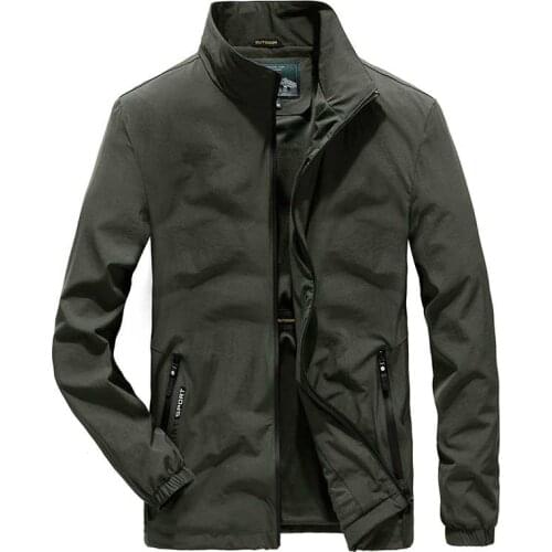 Outdoor Casual Stand Collar Men Jacket Nylon Loose Baggy Spring Autumn Plus Size Jacket Male Clothes