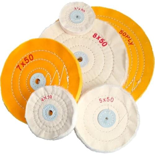 Cotton Polishing Wheels 2"-14" Cloth Buffing Wheel Grinder for Jewelry Wood Metal Polishing Abrasive Tools 4/10/16mm Hole 1Pc