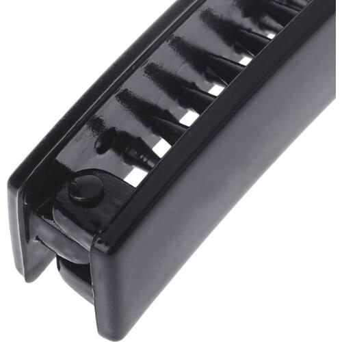 Q1FA 2 Pieces 10 cm Banana Hair Clips Black Square Head Plastic Barrette Ponytail Holder