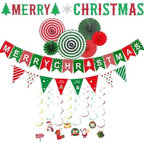 Merry Christmas Banner Christmas Holiday Party Decorations Winter Mantle Home Decor Xmas Sign Banner Decorations Supplies