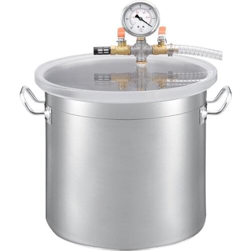 Vacuum Barrel 6L/12L/17L Stainless Steel Vacuum Chamber Vacuum Defoaming Barrel For Epoxy Resin AB Glue