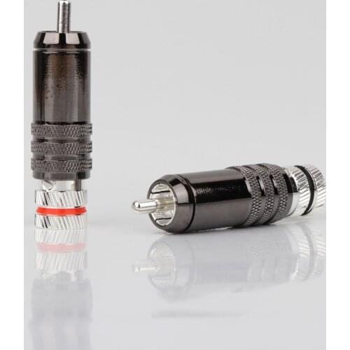 YTER 4Pcs R1748 Silver Plated RCA Connector RCA Plug Male Interconnect Cable Hifi RCA Jack