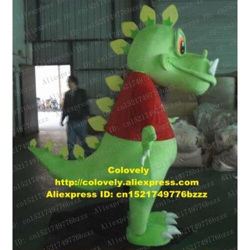 Green Dinosaur Dino Stegosaurus Tyrannosaurus Iguanodon Mascot Costume Adult Character Grand Opening Give Out Leaflets zz7428