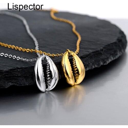 Lispector 925 Sterling Silver Boho Shell Pendant Necklaces for Women 18K Gold Elegant Conch Necklace Creative Female Jewelry