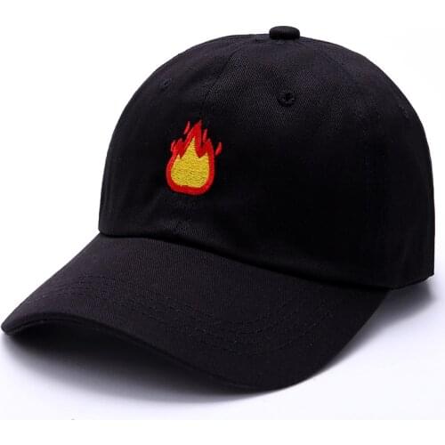 2017 Fashion Baseball Cap with FIRE Embroidery Men Hat Summer Fall Brand Cotton Black Caps Women Men hat trucker Dad Hats